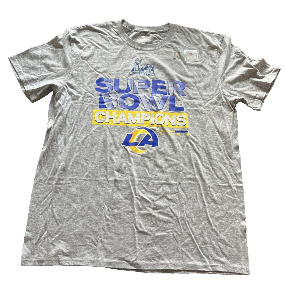 Los Angeles Rams Fanatics Super Bowl LVI Champions T-Shirt Size X-LARGE XL NWT